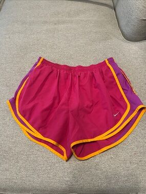 Nike LARGE Women’s Dri-Fit Athletic Shorts with Yellow Trim